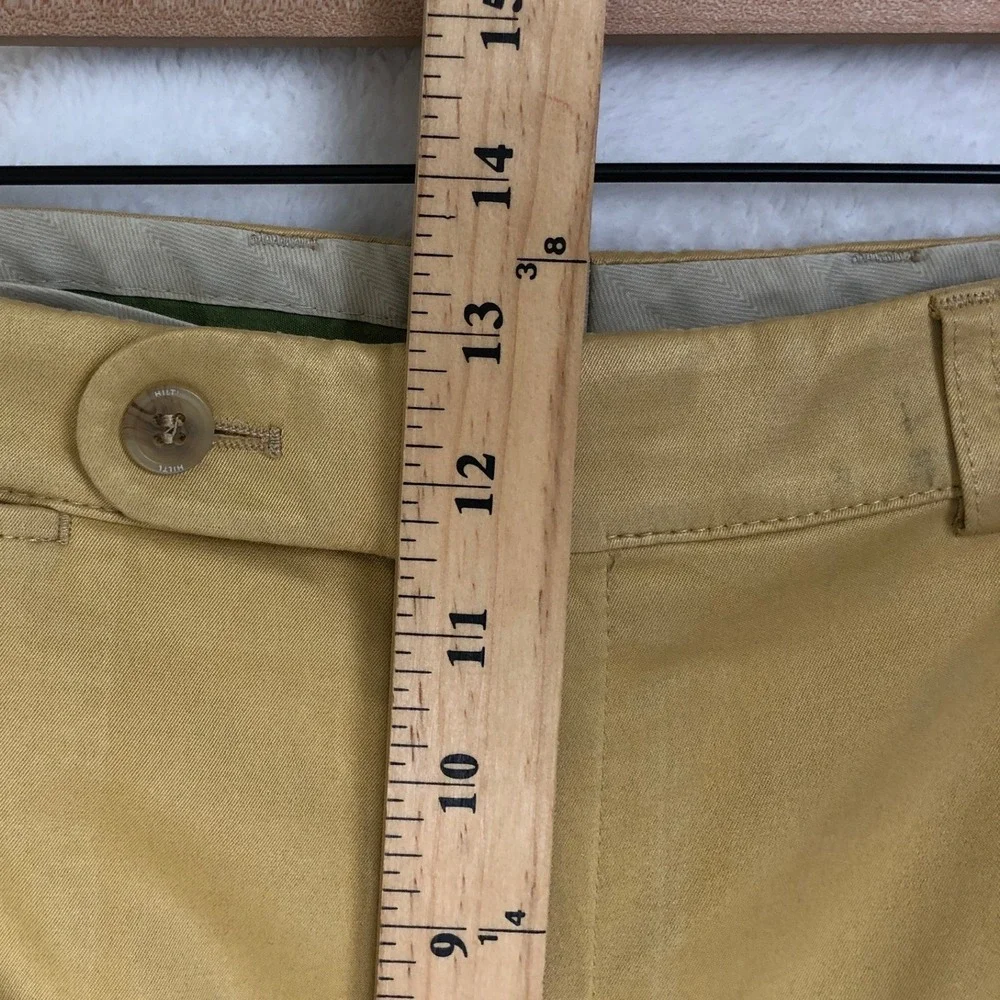 HILTL Luxury Comfort Cotton Dress Pants Men's Sz 40x27 Yellow Gold Flat Stretch